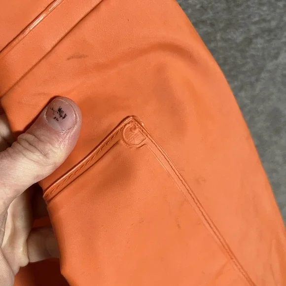 Carhartt Rain Coat Mens Large Orange Hooded PVC Waterproof Workwear C64ORG - Picture 10 of 10